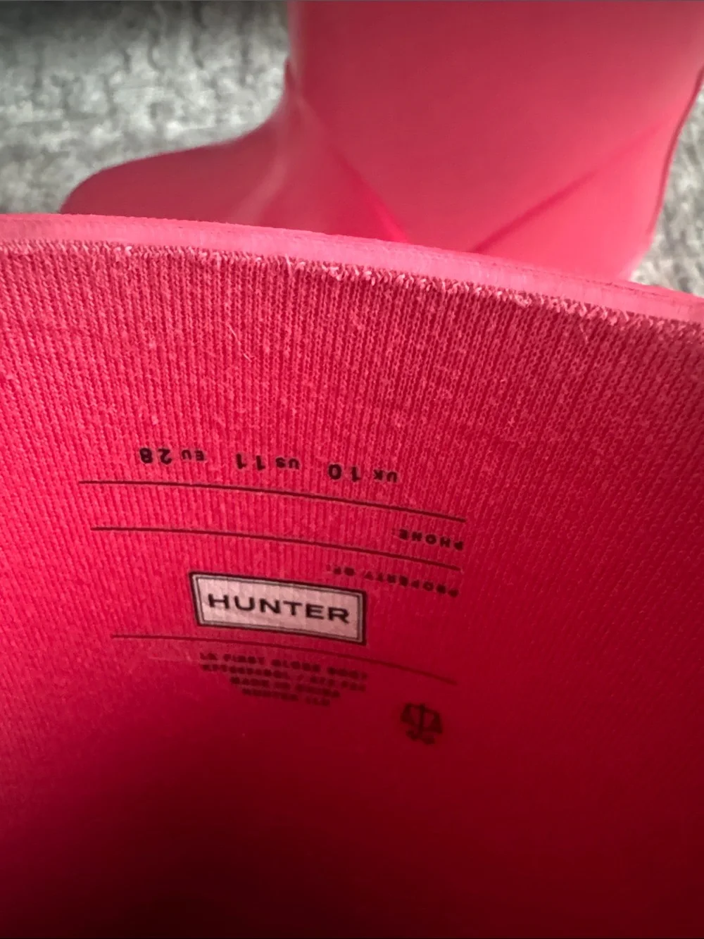 Hunter Kids Hot Pink Rubber Rain Boots